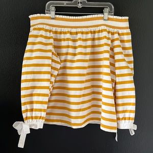 J. Crew Off the Shoulder Striped Top